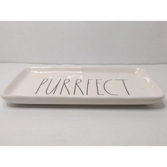 PURRFECT Rae Dunn Artisan Collection Magenta Cat Rectangle Trinket Tray Dish 9" - Picture 1 of 1